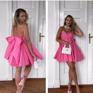 Zara TAFFETA BOW DRESS Sizes M, L NEW WITH TAG